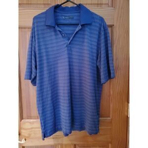 Pebble Beach Shirt‎ Mens Sz L Purple Striped Golf Polo Tennis Casual